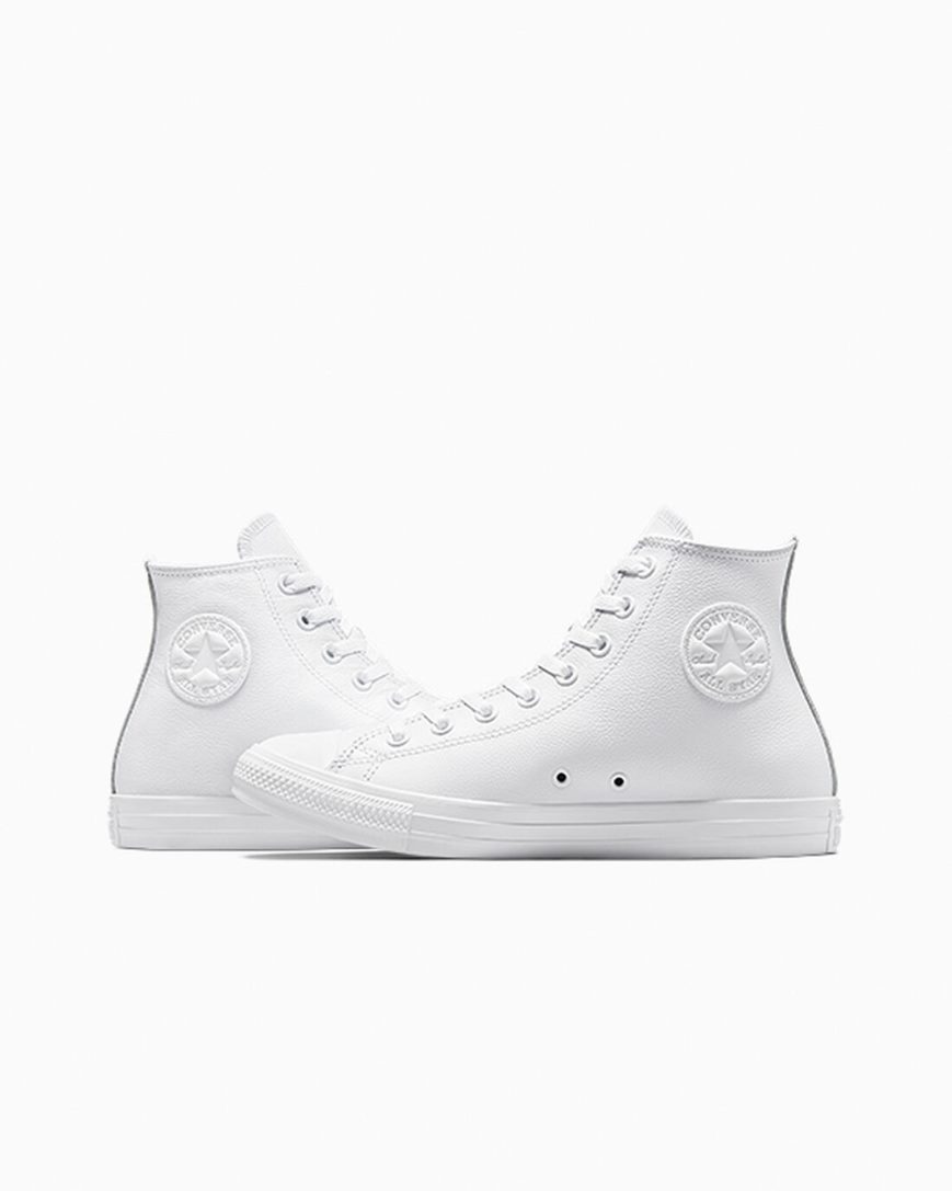 Tenis Converse Chuck Taylor All Star Couro Cano Alto Feminino Branco | PT V0P1T30